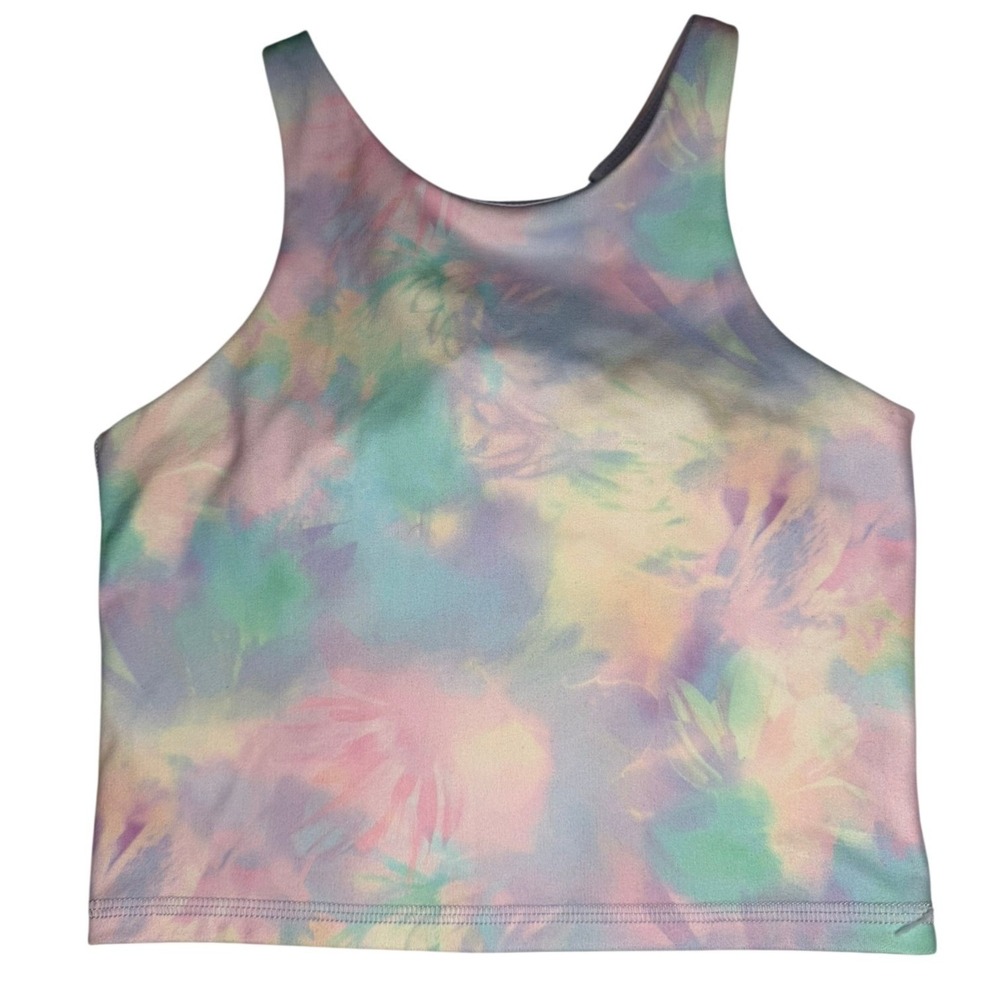 All in Motion Sports Bra Girls S 6/7 Multicolor Tie Dye Strappy Back Active Top